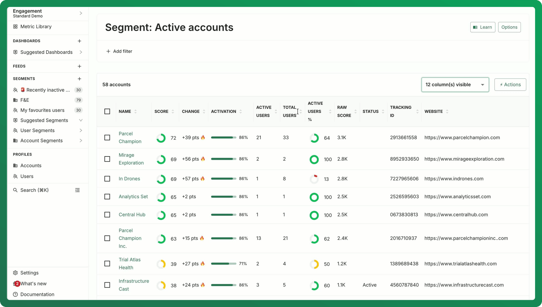 Bulk actions for selected segment members