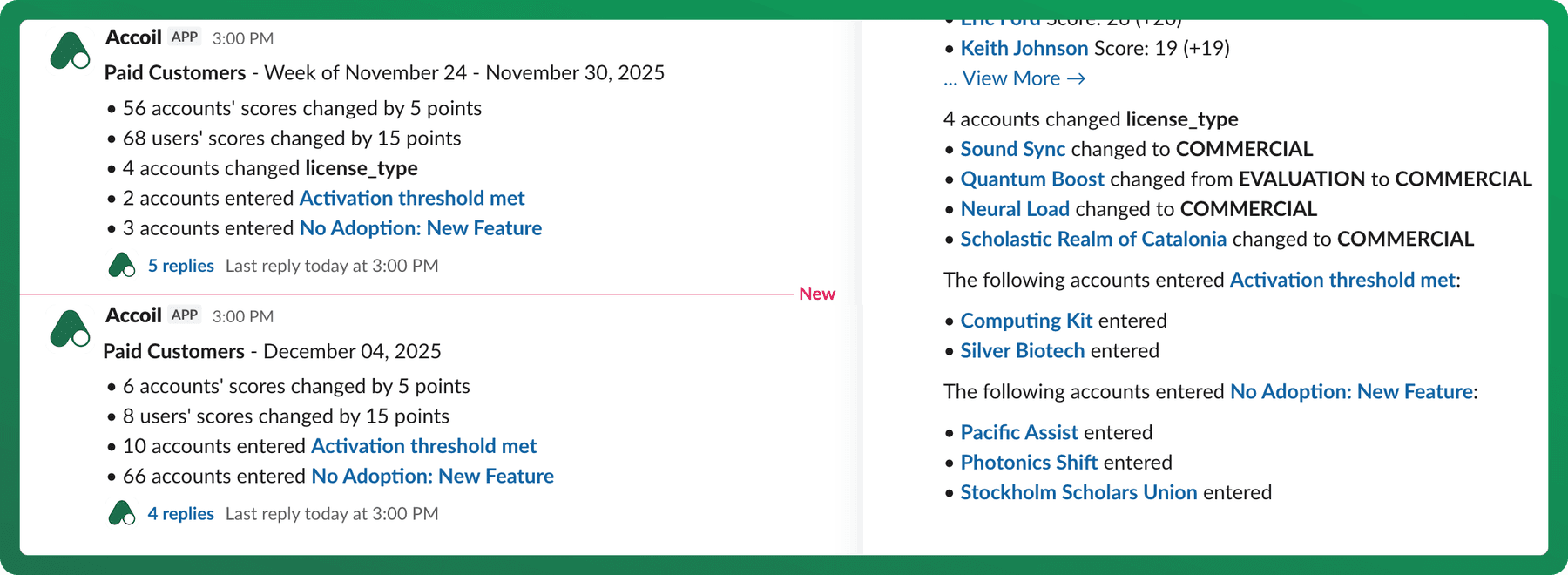Activity Alerts