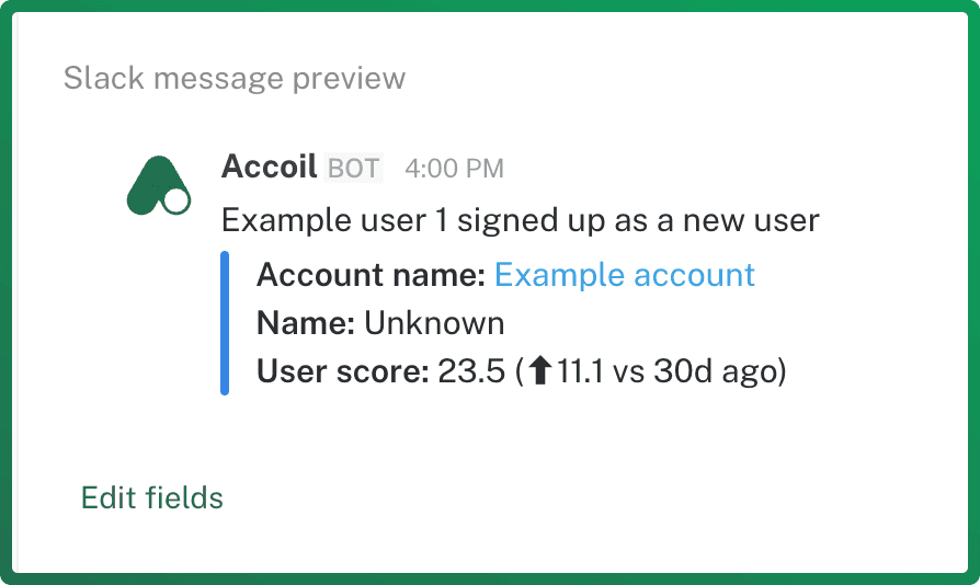 Slack message preview - ability to edit fields