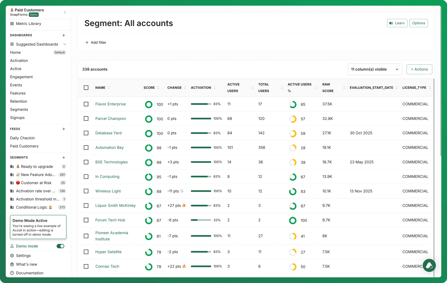 Accounts Tab