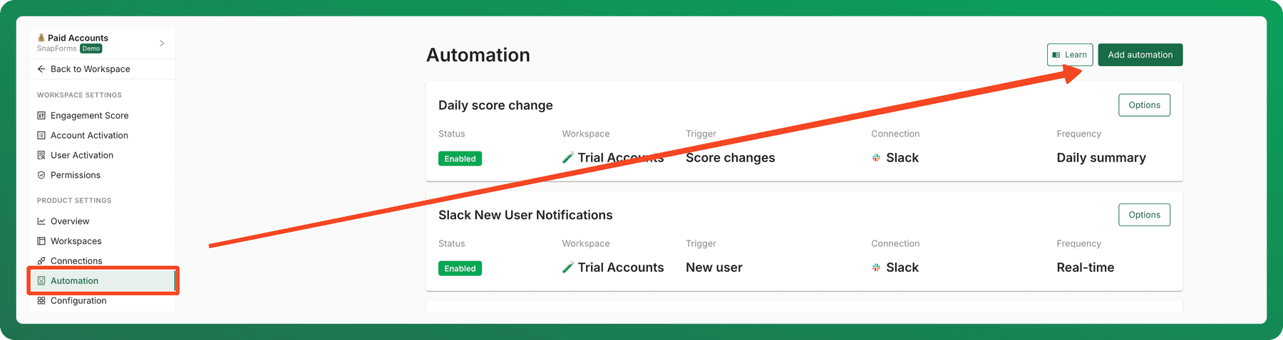 create automation